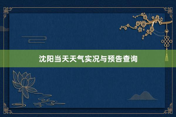 沈阳当天天气实况与预告查询